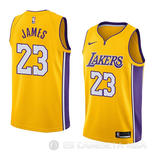 Camiseta Lebron James #23 Los Angeles Lakers Icon 2018 Amarillo - Haga un click en la imagen para cerrar
